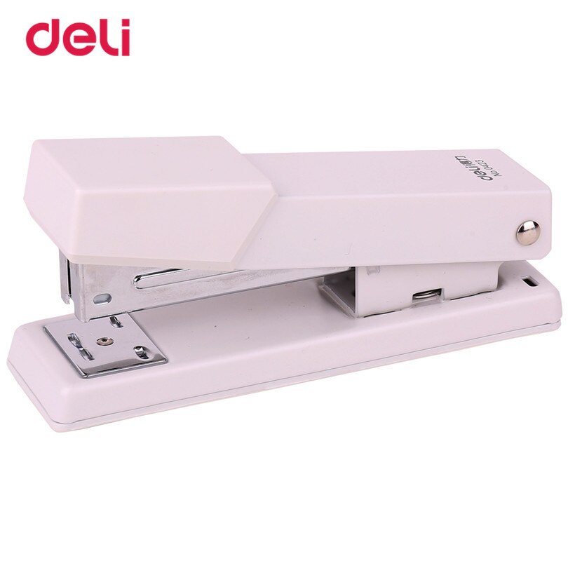 Deli moderne lourd 2 couleurs agrafe ensemble papier fournitures de bureau géométrique bureau agrafeuse 125*38*57mm taille agrafe