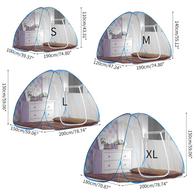Foldable Mosquito Net Double Door Magic Mosquito Nets Summer Mosquito Netting Camping Travel Anti-insect Bed Tent Breathable