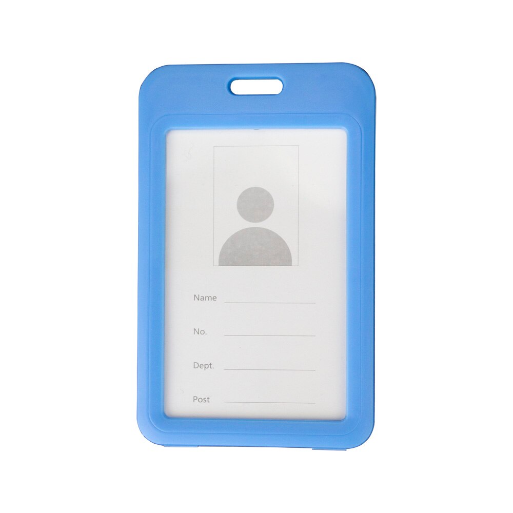 Color ID Card Holder Plastic Badge Holder Name Identification Sleeve Dual Clear Business Exhibition Shell Office school entrance: Blue