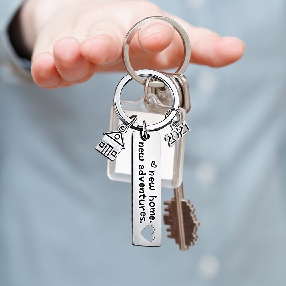porte-clés de pendaison de crémaillère , pour propriétaire de maison, porte-clé avec déménagement, bijoux d'un Agent immobilier