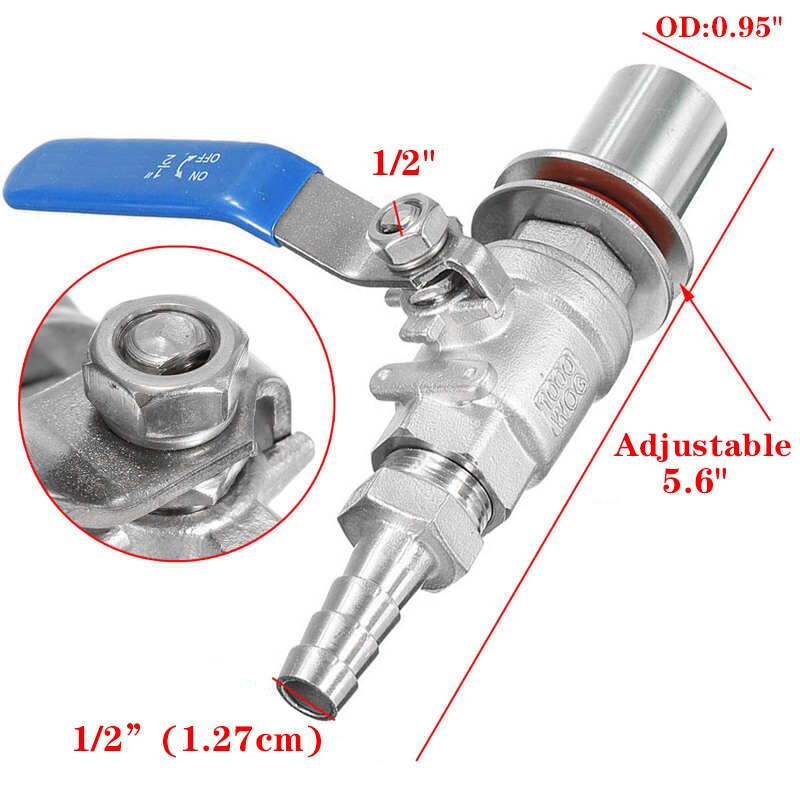 1/2 Inch Stainless Steel Weldless Ball Valve Kit Beer Barrel Valve For Beer Kettle Pot Durable Home Supplies