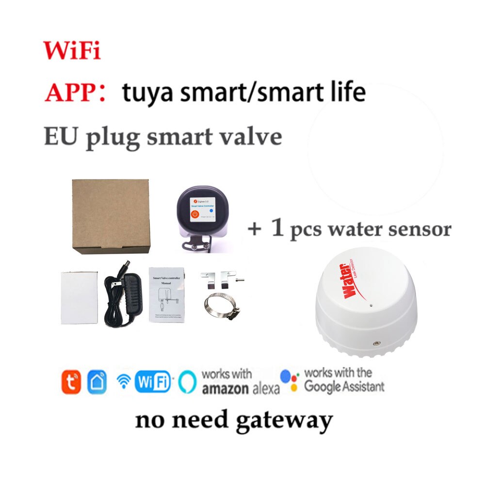 Zigbee-Válvula de agua con Wifi, controlador de Gas, Control por aplicación, funciona automáticamente con Sensor de agua, Alexa Smartthings, Yandex, Tuya, Smart Life: bound 1 tuya wifi