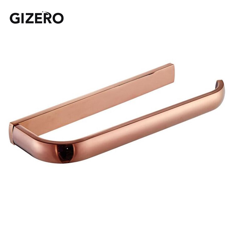 GIZERO Bathroom Towel Rack Solid Brass Towel Bar Antique/Chrome/Brush/Golden Towel Holder Hanger Wall Mounted ZR2225: Rose Golden