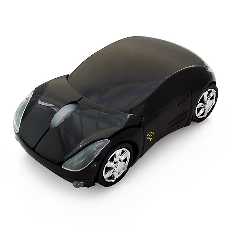 CHUYI Mini 3D Auto Vorm Draadloze Muis 1600DPI Optische USB Computer Muizen Kids Leuke Roze Auto Mause Voor Meisje laptop PC Notebook: Black Mouse 