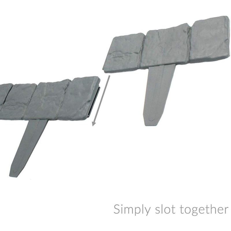 PP Imitation Stone Fence Garden Simulation Fence Plastic Foldable Splicing Fence Gardening Grass Courtyard Decor 1pcs