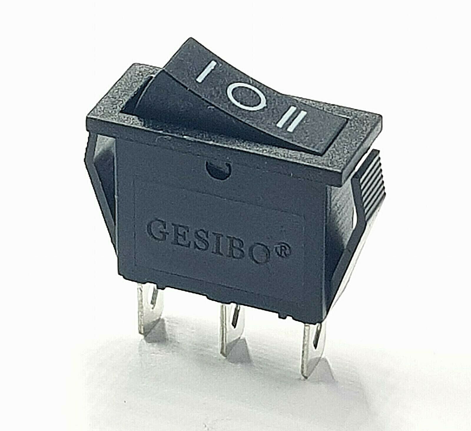 KCD3 Rocker Switch On-Off 2 Positie 3 Pin Elektrische Apparatuur Met Licht Schakelaar 16A 250VAC/ 20A 125VAC 35Mm * 31Mm * 14Mm: black on off on