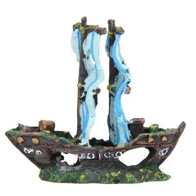 Décor d'aquarium, décoration d'aquarium, bateau de Pirate de paysage, bateau de démarrage, en résine Vintage, accessoires d'aquarium de bateau, décoration de maison