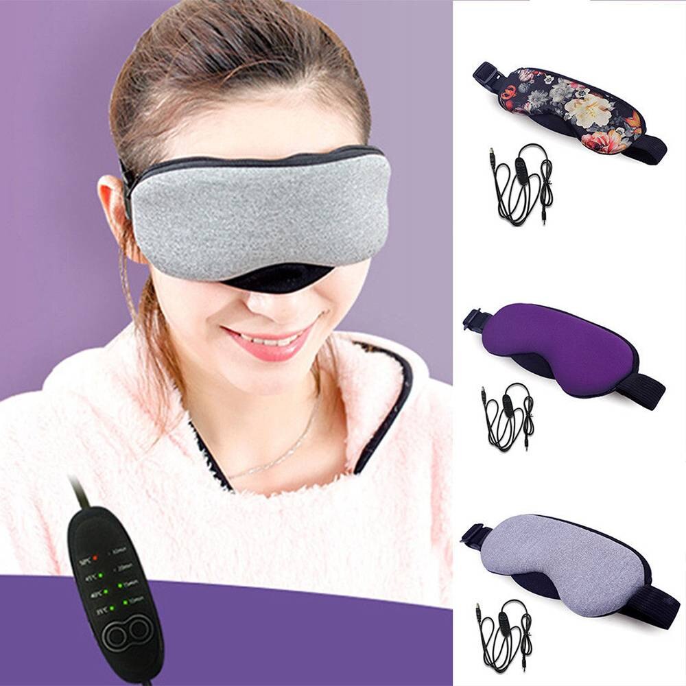 Parches masajeadores de ojos con vapor , Control de temperatura por USB, vapor de calor, cubierta ocular para aliviar los ojos hinchados y oscuros, masaje de estrés para ojos secos
