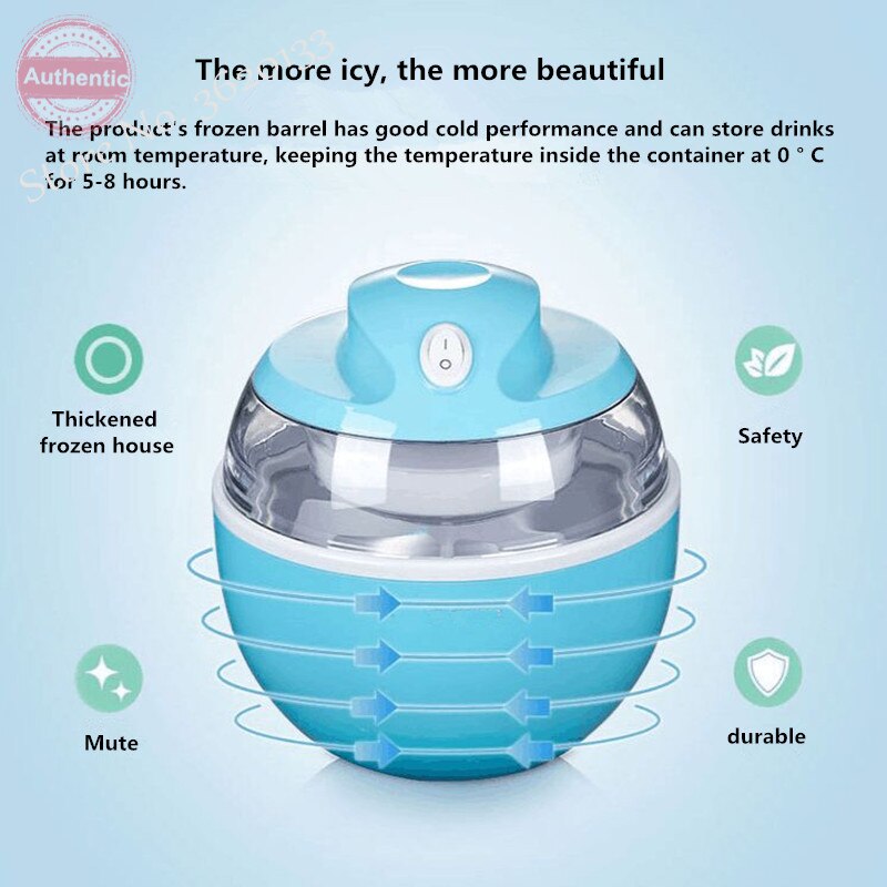 Máquina de helados para el hogar de 220V, máquina de helados portátil disponible, fácil operación, , 0,6 l