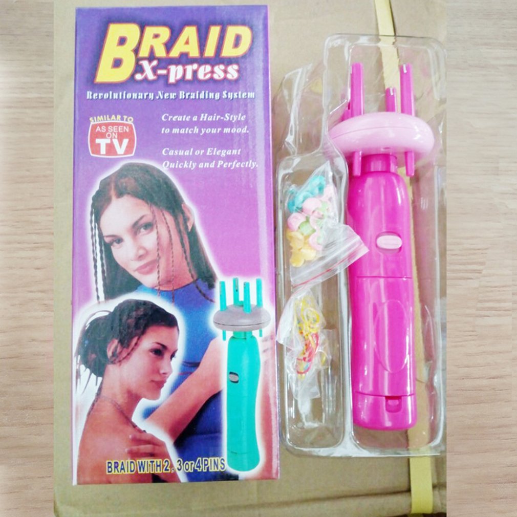 Women Portable Electric Automatic DIY Hairstyle Tool Braid Machine Hair Weave Rolling Tool Twist Braider Device Kit