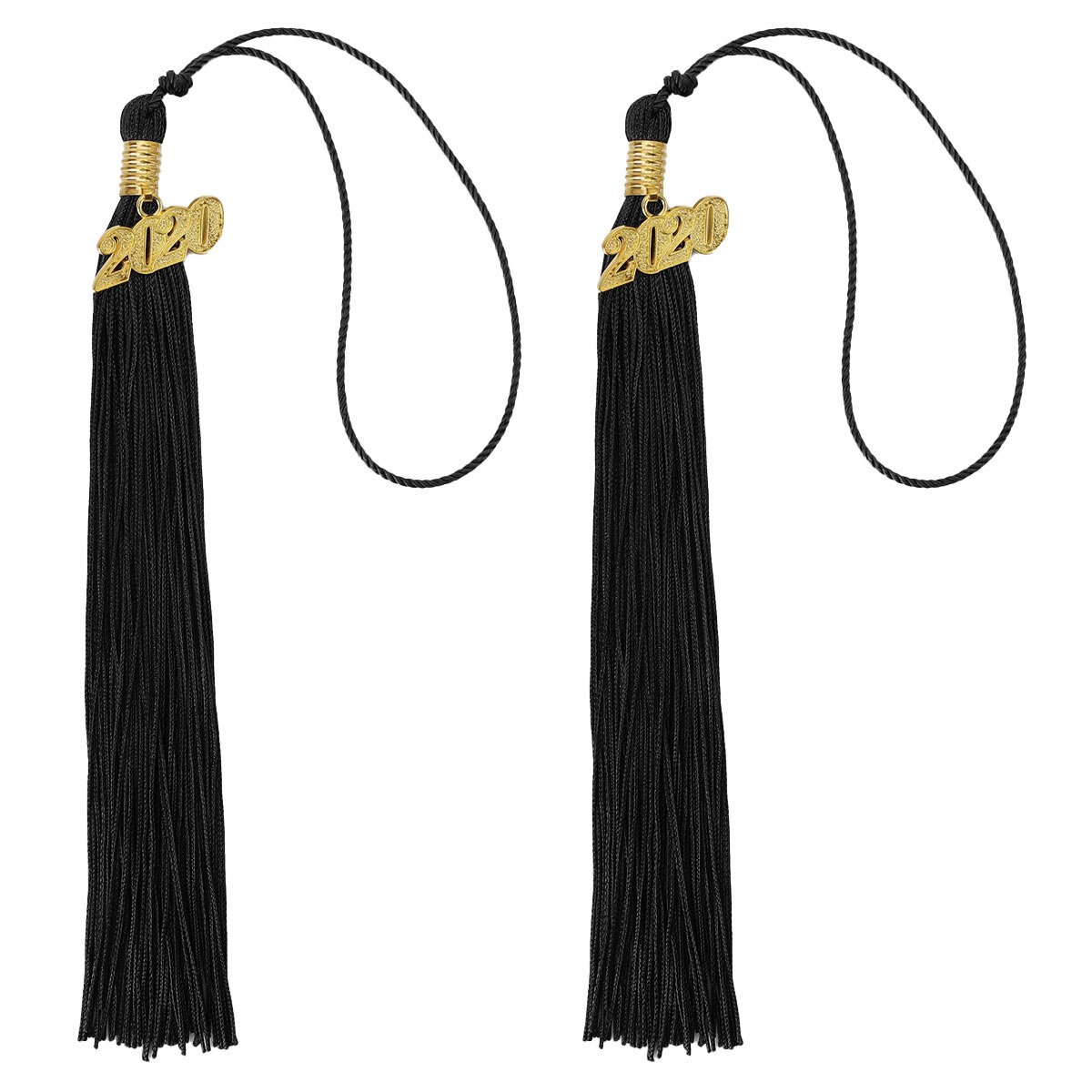 chapeau de Graduation gland avec ans breloques cérémonies accessoires unisexe pour l'école remise des diplômes cérémonie fournitures de fête: Black