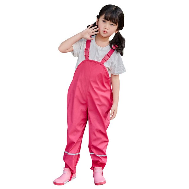 imperméable bébé filles garçons PU pantalon de pluie pantalon sportif avec sangle vêtements d'extérieur pour enfants enfants tenues pour 80-140cm