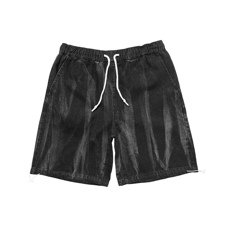 UNCLEDONJM Hip Hop Denim Shorts Streetwear Illusion Veins Harajuku Jogger Shorts Loose Summer Denim Cargo Shorts ME-Z56