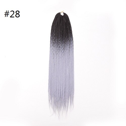 22Strands/Pack Thin Box Braids Crochet Hair 24inch 1cm in Diameter 3X Synthetic Braiding Hair Extensions Golden Beauty: Natural Color / 2pack