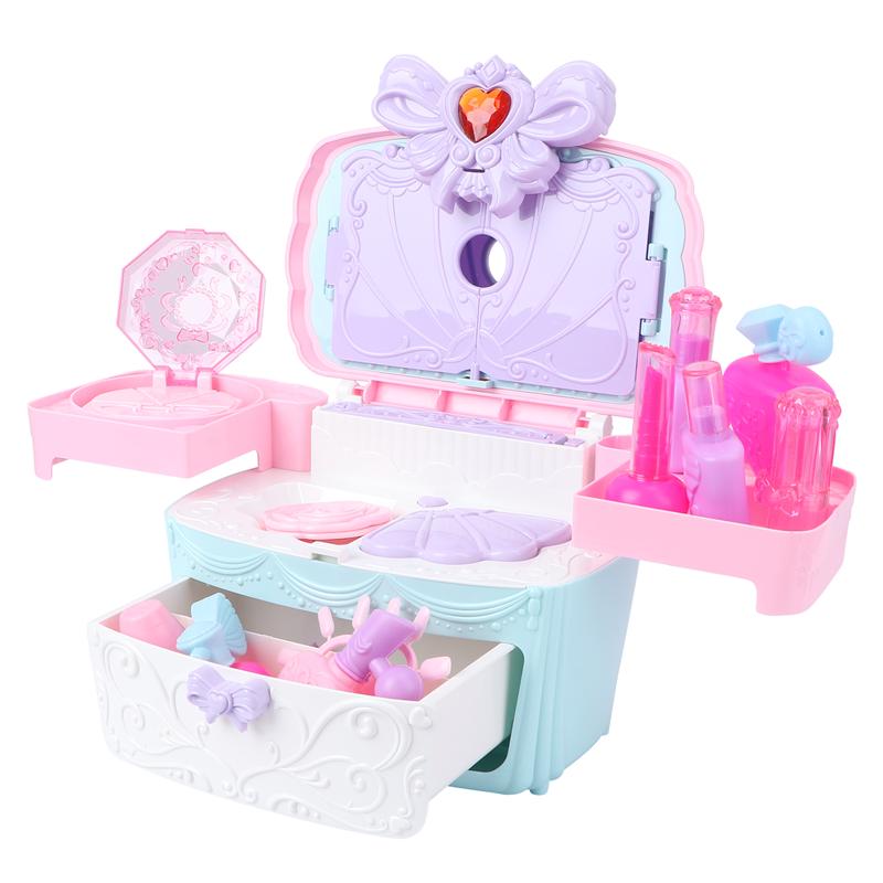 1 Set Simulation Cosmetic Box Makeup Box Toy Girl'S Handheld Suitcase Plaything Pretend Play Beauty & Toys With Music