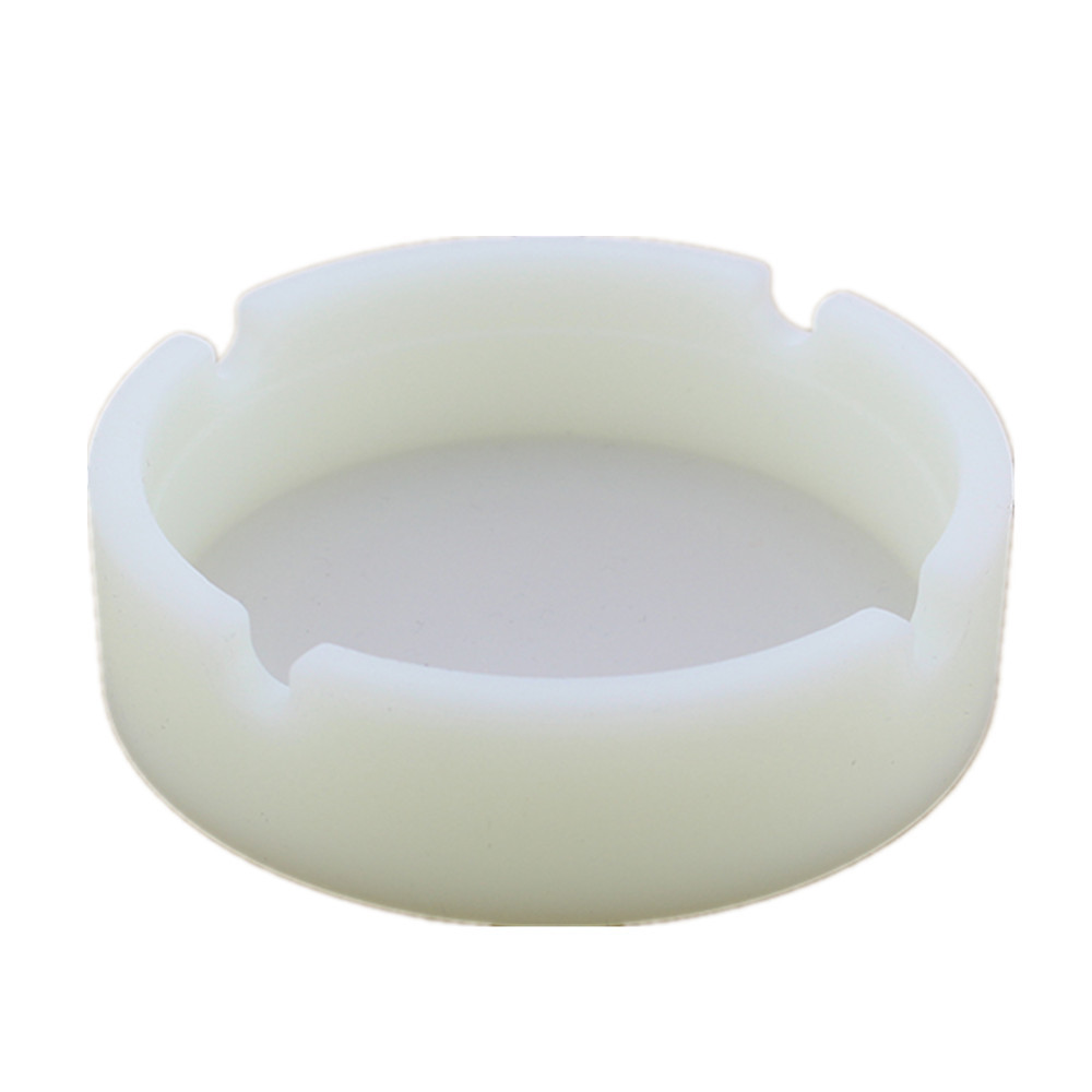 30# 1pc Portable Silicone Rubber High Temperature Heat Resistant Round Ashtray: White 