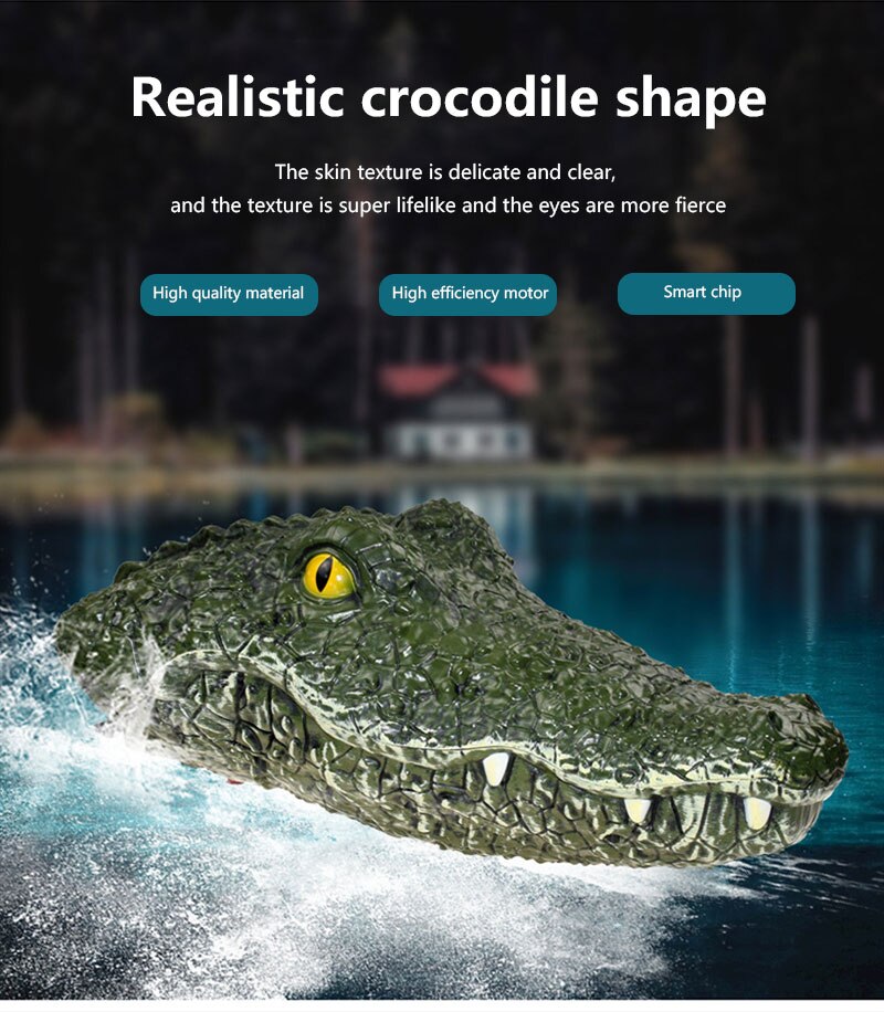Remote Control Toys 2.4G Remote Control 4 Channel Remote Control Electric Boat Crocodile- Head RC Boats