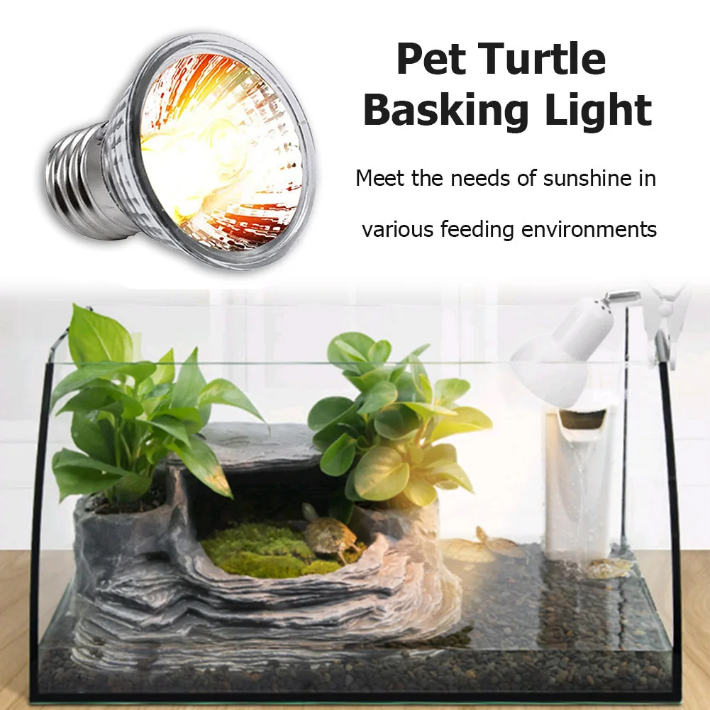 25/50/75W UVA+UVB Reptile Lamp Bulb Turtle Basking UV Light Bulbs Heating Lamp Full Spectrum Sunlamp for Amphibians Lizards