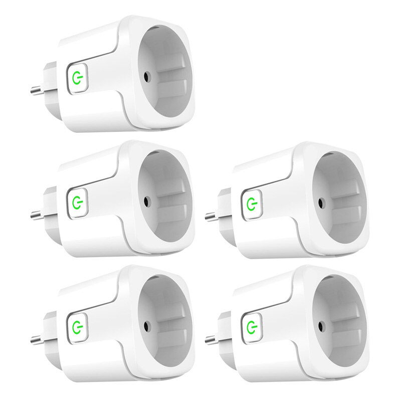 5pcs Smart Plug Smart Socket 16A WiFi Wireless Socket EU Adaptor Monitor Timing Smart Home Tuya App Works With Alexa Google Home