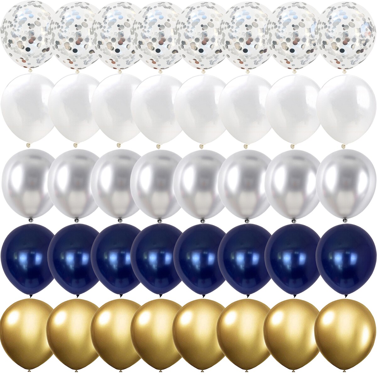40/14PCS Dark blue Gold Silver Metal Latex Confetti Balloons Birthday Wedding BabyShower Decorations year Globos: Emerald