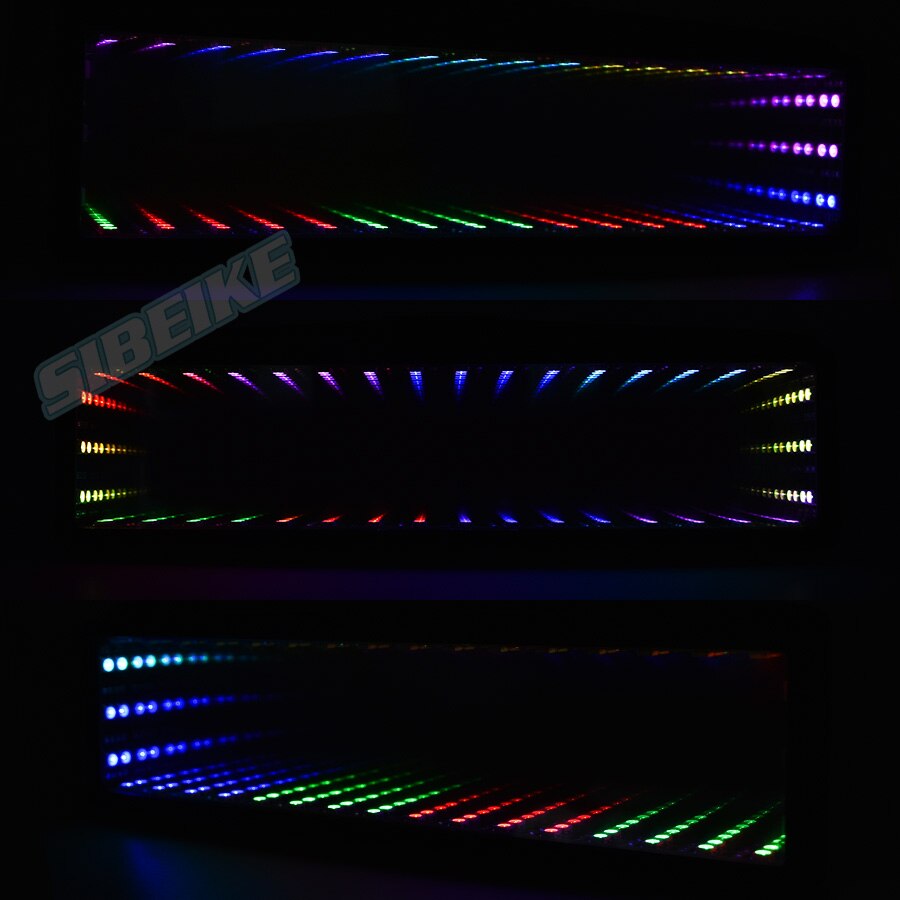3D Style Universal Car Infinity Galaxy bottomless endless RGB LED CLIP ON Rearview Mirror