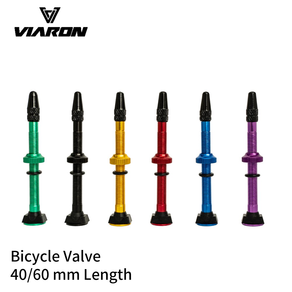 VIARON 2PCS 40/60mm Fahrrad F/V prasta Tubeless Reifen Ventil Rennrad MTB Reifen Luft ventil Legierung Ventil Kappe Für fahrrad Teile