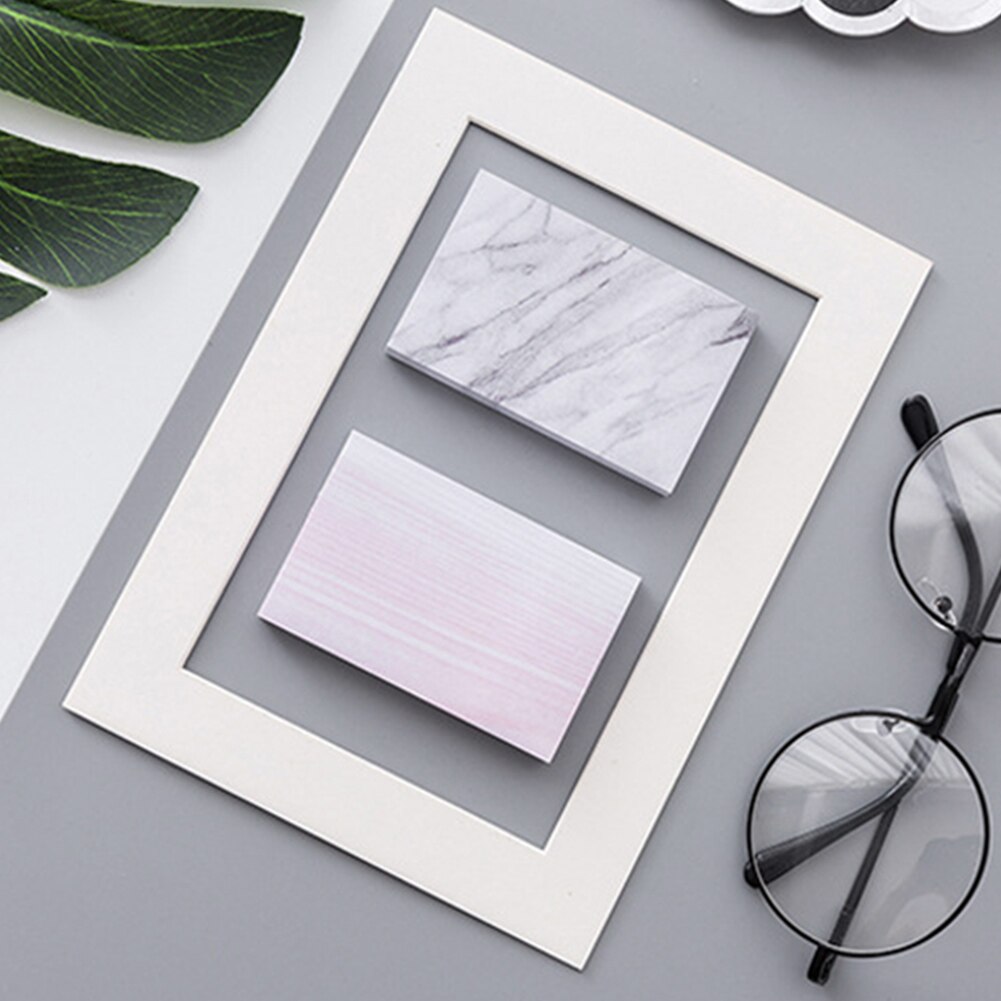 6 Stks/set School Draagbare Home Office Studie Multifunctionele Zelfklevende Nota Pads Diy Voor Herinneringen Steen Textuur Briefpapier