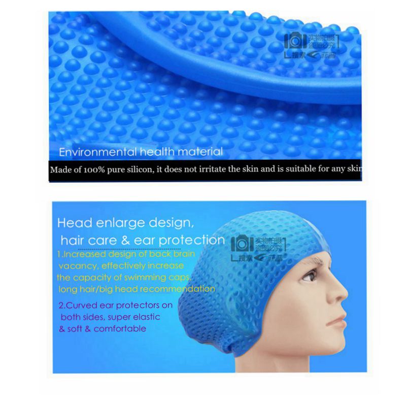 Badehætter til svømmehætte silikone beskytte øre langt hår sommer tilbehør til strandhoveddæksel bonnet de bain vandtæt