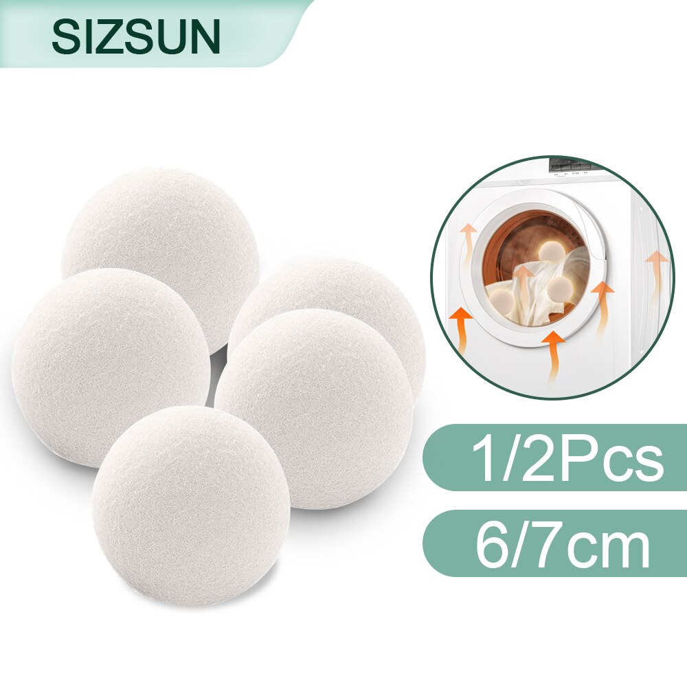 6/7cm Wool Dryer Balls Reusable Softener Laundry Laundry Ball Home Washing Balls Wool Dryer Balls Washing Machine Accessories