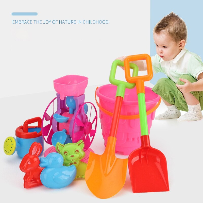 Summer Kids Play Sand Beach Toys Castle Bucket Spade Shovel Rake Water Tools Set for Kids Beach Toys Fun Shovel Molds