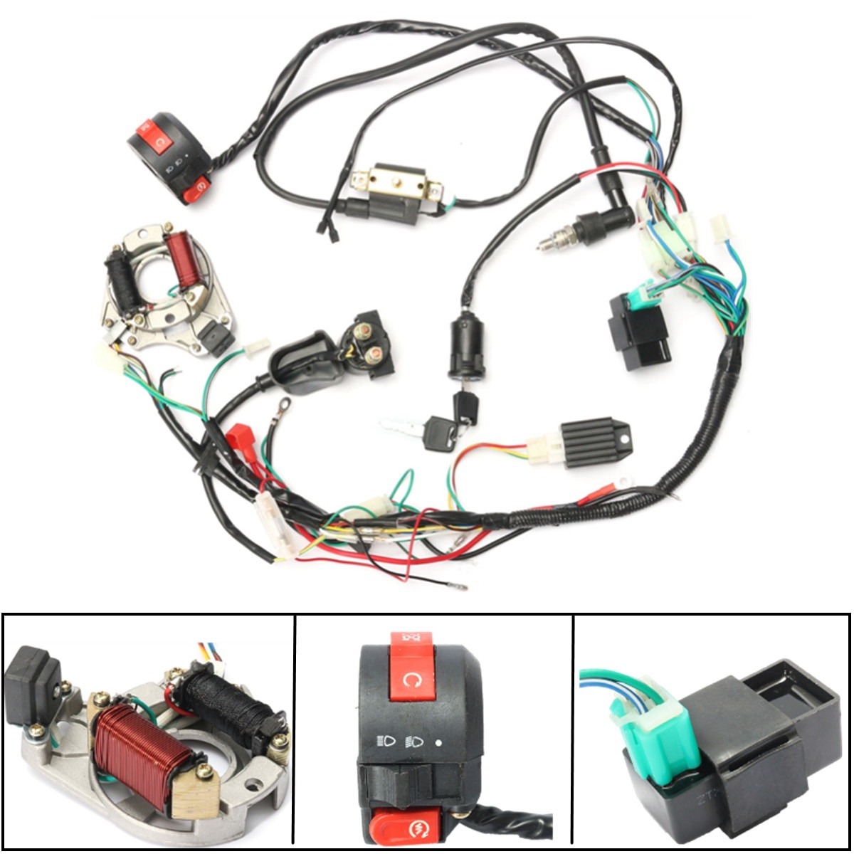 CDI Zündspule Kabelbaum Stator Montage Verdrahtung für ATV Elektrische Quad 50CC 70CC 90CC 110CC 125CC