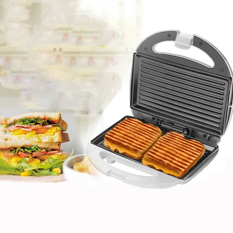 Böjd rand omelett bröd våffla smörgåsmaskin grill non-stick beläggning cool touch handtag halkfria fötter bakare