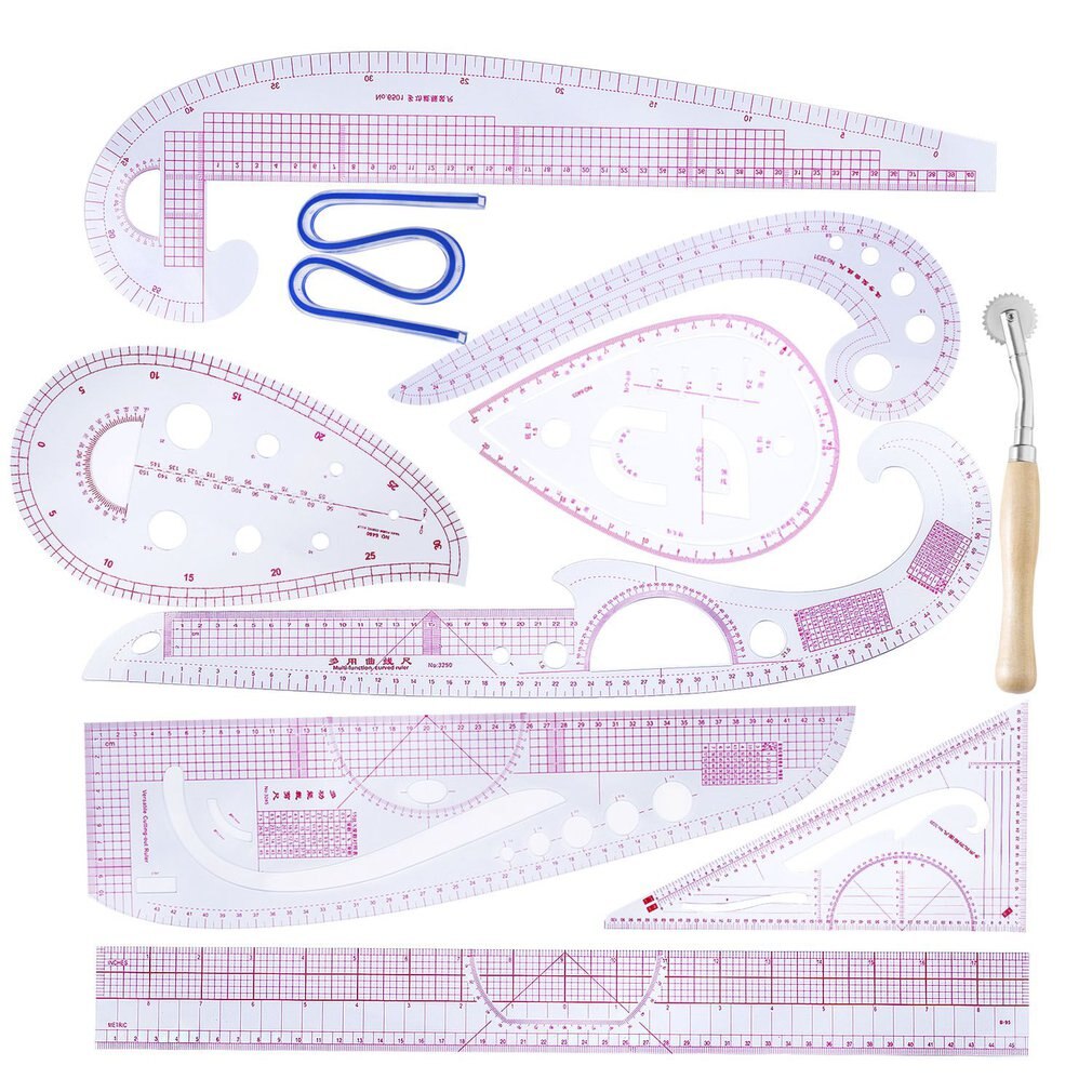 Multi-functional Common Curve Board Drawing Template Pattern Ruler Tool Clear Scale High Accuracy Tailor Tool