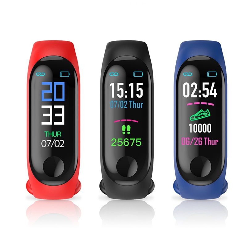 M3 sport vanntett Fitness smartklokke armbånd vanntett berøringsskjerm bluetooth kontroll Fitness skritteller