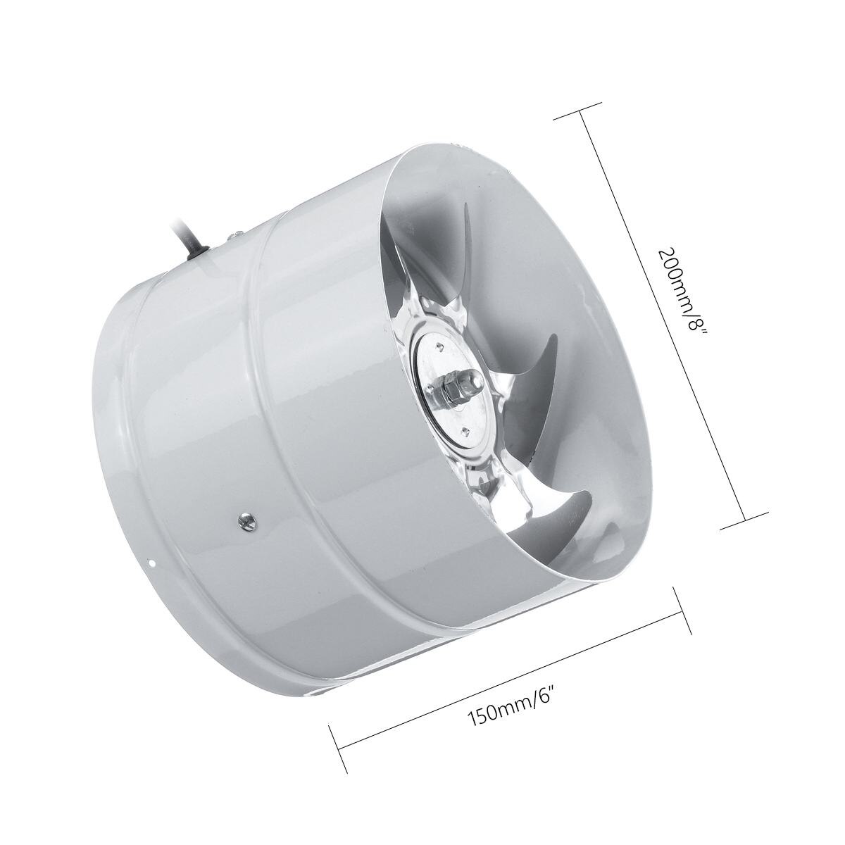 8" Strong Duct Fan Air Ventilator 220V Ventilation System Extractor Fan Low Noise For Bathroom KTV Office Kitchen Accessories