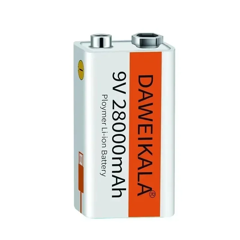 9V battery 28000mAh li-ion Rechargeable battery Type-C Battery 9v for Multimeter Microphone Toy Remote Control KTV use