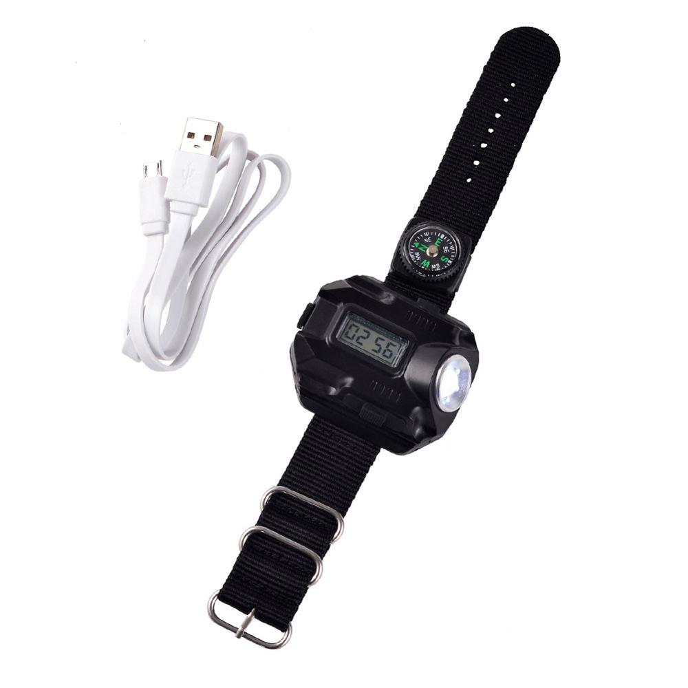 Horloge Flash Light Led Horloge Zaklamp Led Wristlight Oplaadbare Lampen Lantaarn Waterdichte Pols Verlichting Fakkel Outdoor Lamp