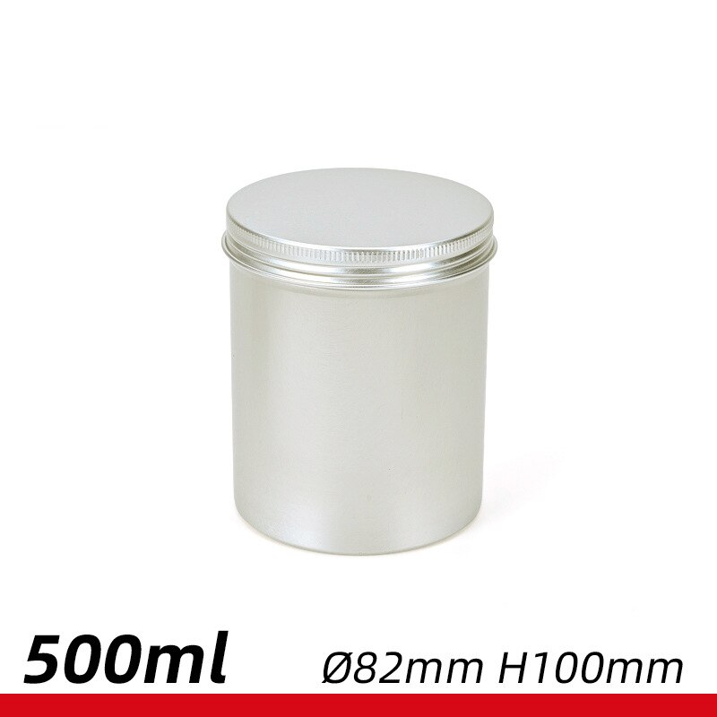10pcs Round Aluminum Cans 500mL Screw Lid Metal Storage Tins Containers for Storing Spices, Tea,Candies, Lip Balm, Candles: Default Title