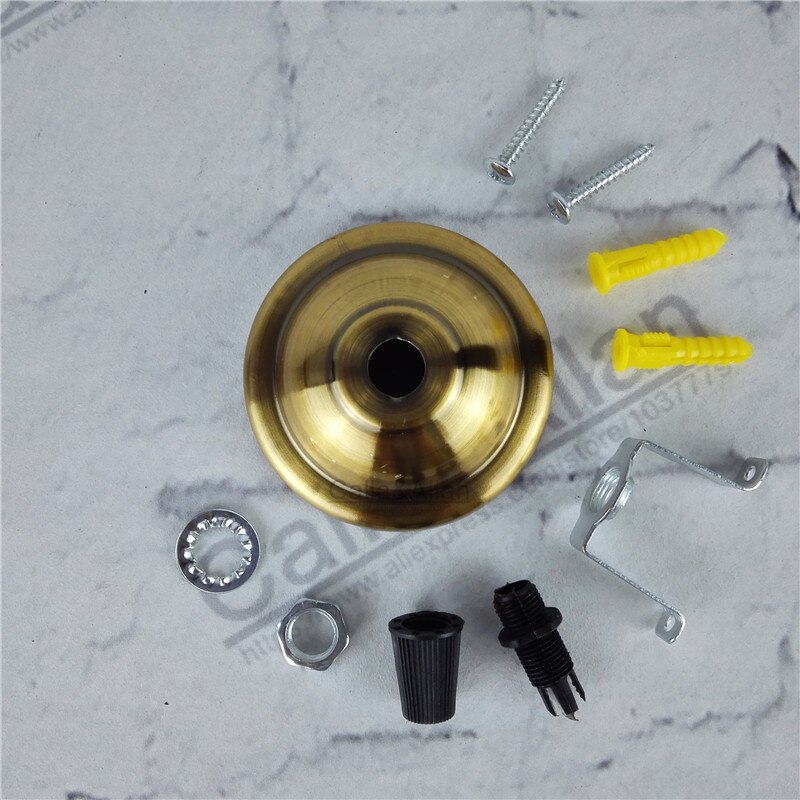 2/4/10pcs/set DIY parts Edison light pendant lamp Part of the ceiling plate D68mm small iron canopy DIY pendant ceiling mount: gold brass / 10 pieces