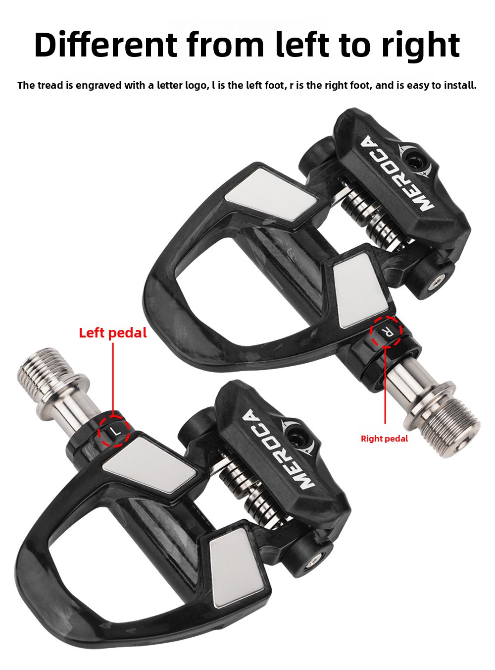 MEROCA fiets koolstofvezel slotpedaal drielager SPD slotpedaal concurrentiekwaliteit inclusief slotplaatset antislippedalen