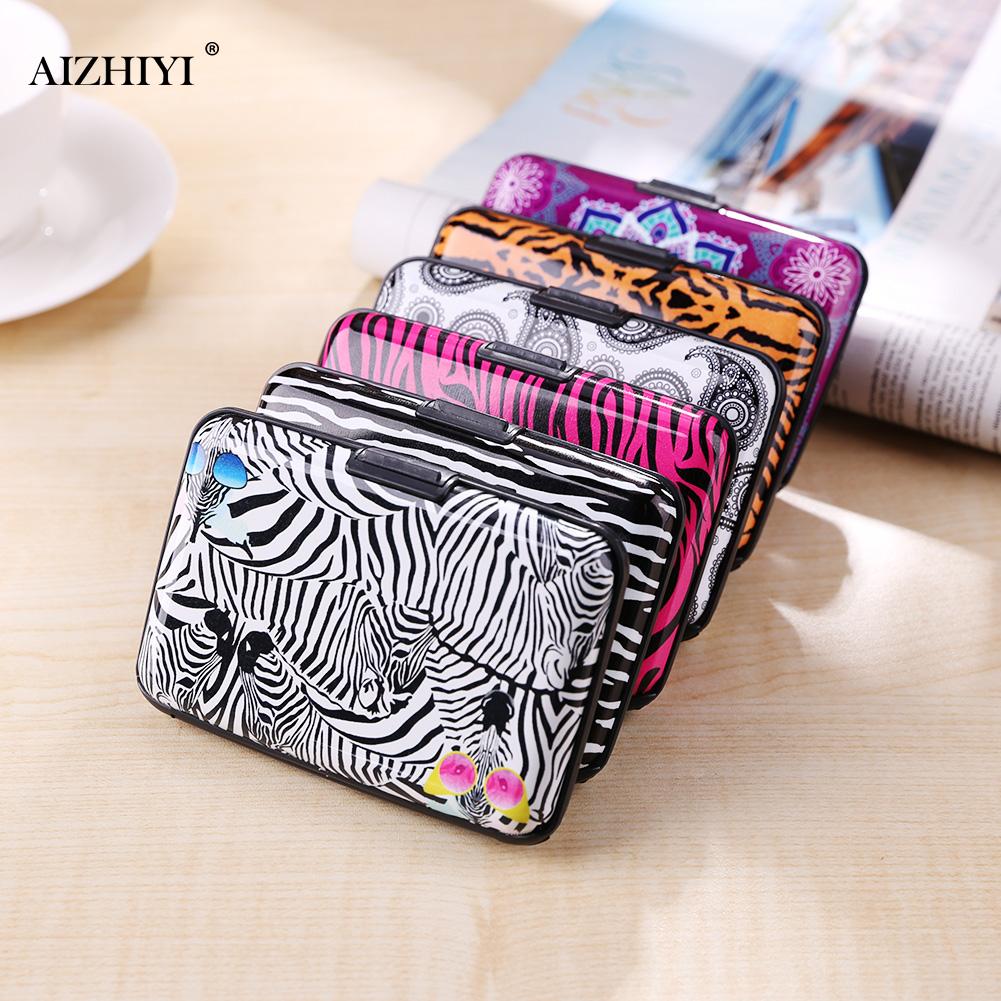 Kreditkarte Tasche Halfter RFID Aluminium Zebra Ebene aufbringen Brieftasche Frauen Männer Metall Geschäft Bank Karte Schutz fallen Geldbörse