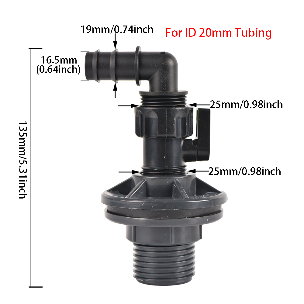 Bulkhead Fitting 1/2 3/4 Inch PVC Spigot Rain Barrel Faucet Valve Kit for Aquariums Water Tanks Pools: plum
