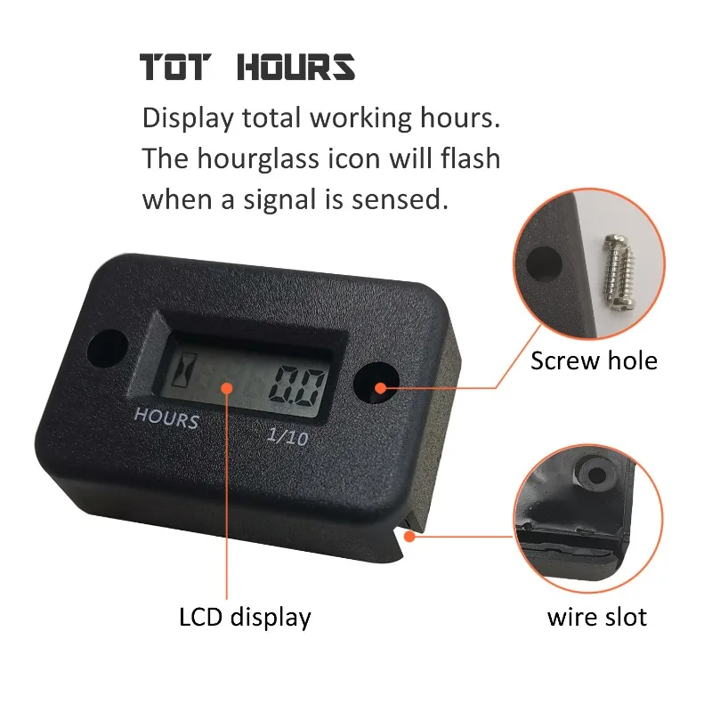 Digitaler Stundenzähler, LCD-Zähler für ATV, Motorrad, Instrumente, Uhren, Schneemobil, Benzin, Stiefel, Generator, Fahrrad, Autozubehör
