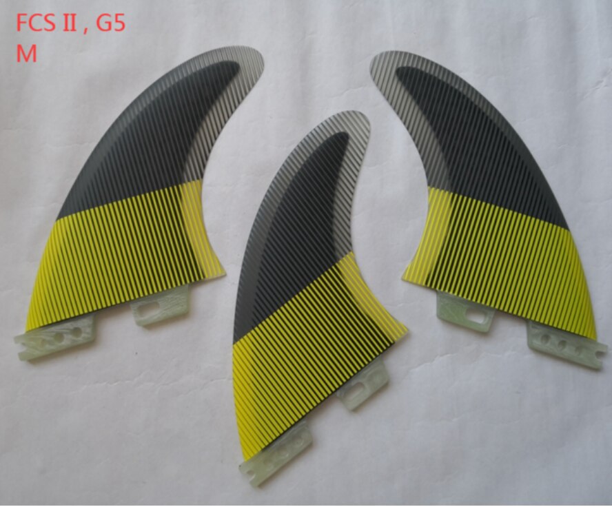 Tri Set surfboard fins Line yellow blue Surf Fin G7 G5 FCS II 2 Surfing Fins SURF FOIL: B fcs 2 M
