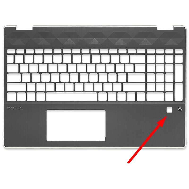 Funda para portátil HP Pavilion X360 15-DQ 15-dq, cubierta trasera LCD, reposamanos, parte inferior, L53034-001, L53033-001, plateada: C fingerprint