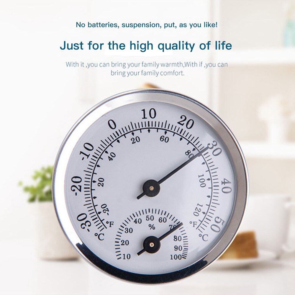 Mini Household Indoor Thermometer Alloy Aluminum Wall Mounted Temperature Humidity Meter Thermometer & Hygrometer For Sauna Room