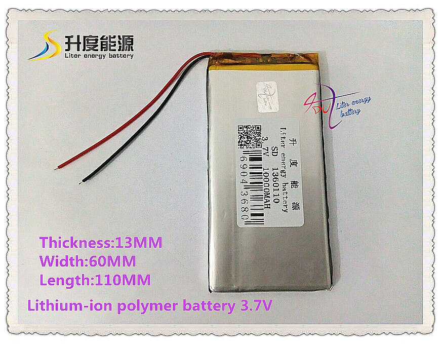 3.7 V 10000 mAH SD 1360110 (agli ioni di litio polimero batteria/A classe delle cellule) batteria li-ion per tablet pc, e-book, altoparlante