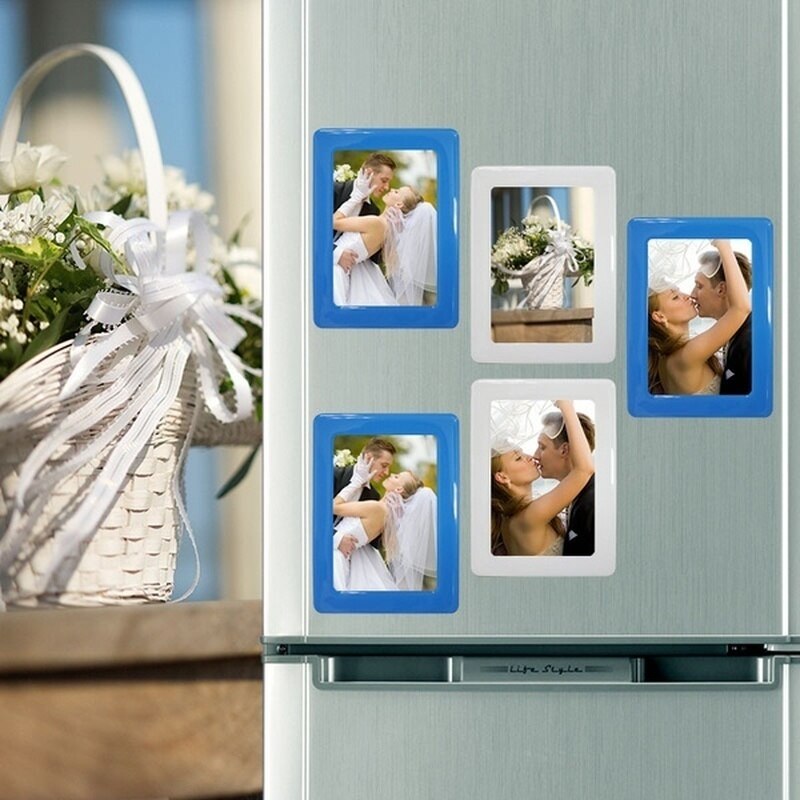 5 Zoll bunte magnetische Bilderrahmen Fotomagnete Fotorahmen für Kühlschrank perfekt für Familienfotos und Erinnerungen