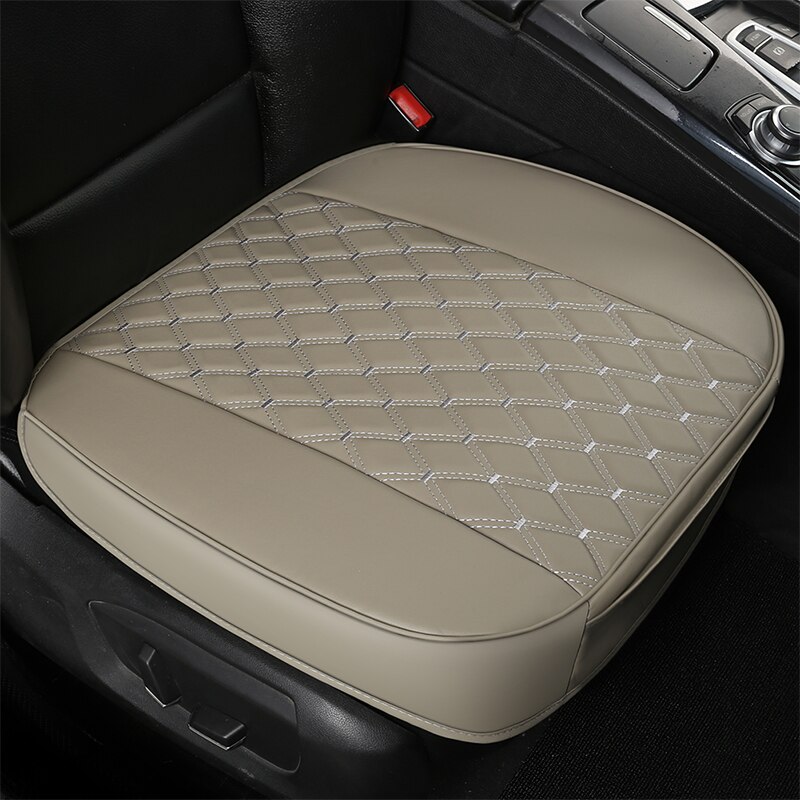 Waterdichte Lederen Auto Bekleding Universele Ademend Auto Voor Achter Zitkussen Protector Mat Pad Voor Truck Suv Van: 1 front gray