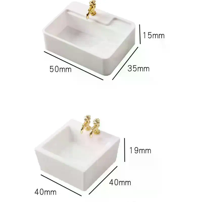 1/12 Dollhouse Bathroom Wash Basins Sinks Model Dollhouse Bathroom Furniture Decoration Dolls House Home Accessories